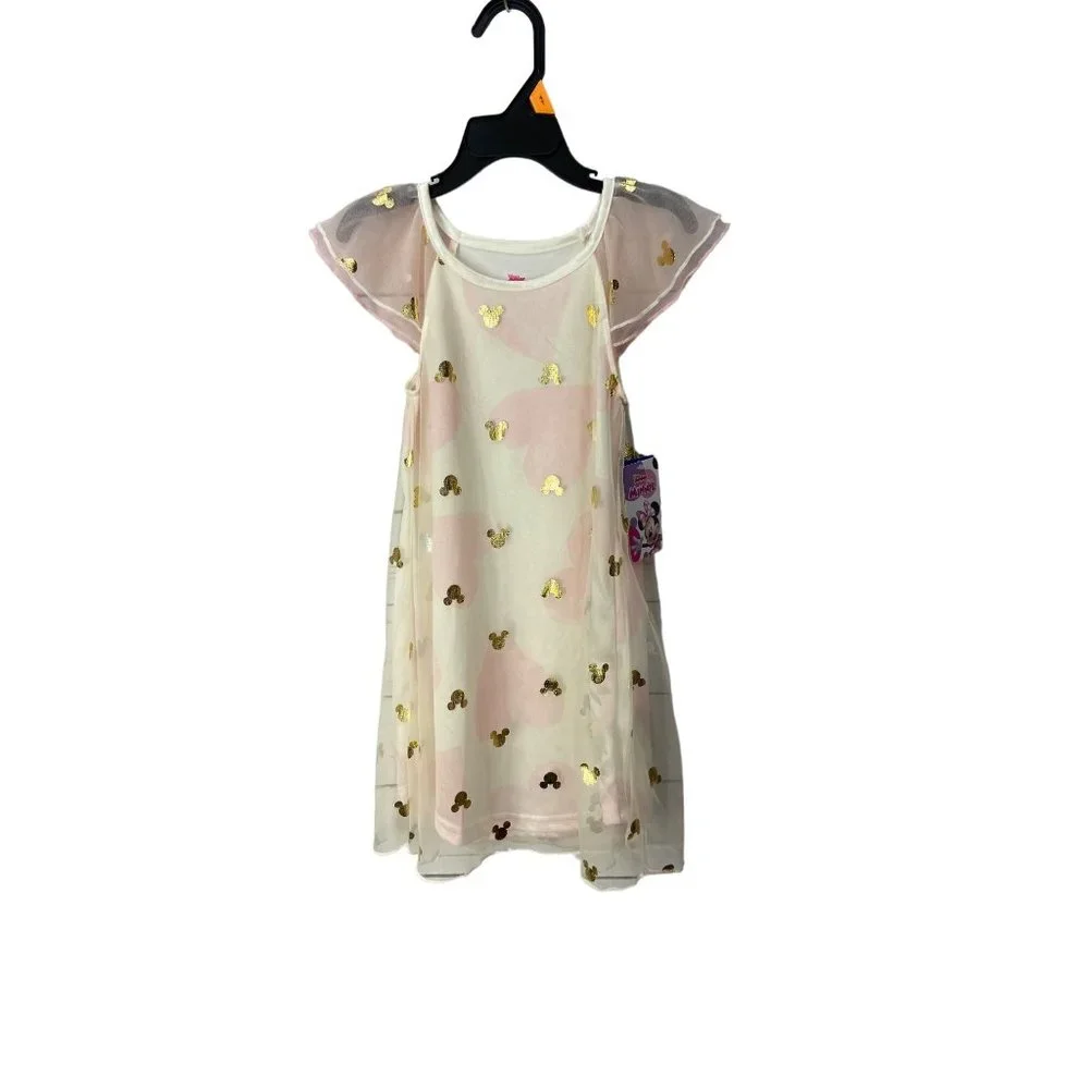 Disney Minnie Mouse Toddler Girl's Valentine's Day Foil Hearts Nightgown, Gown 4 - Picture 1 of 7
